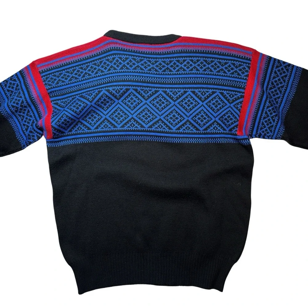 Vintage Meister Geometric Crew Neck Ski Sweater‎ Wool Blend Men's 80s/90s